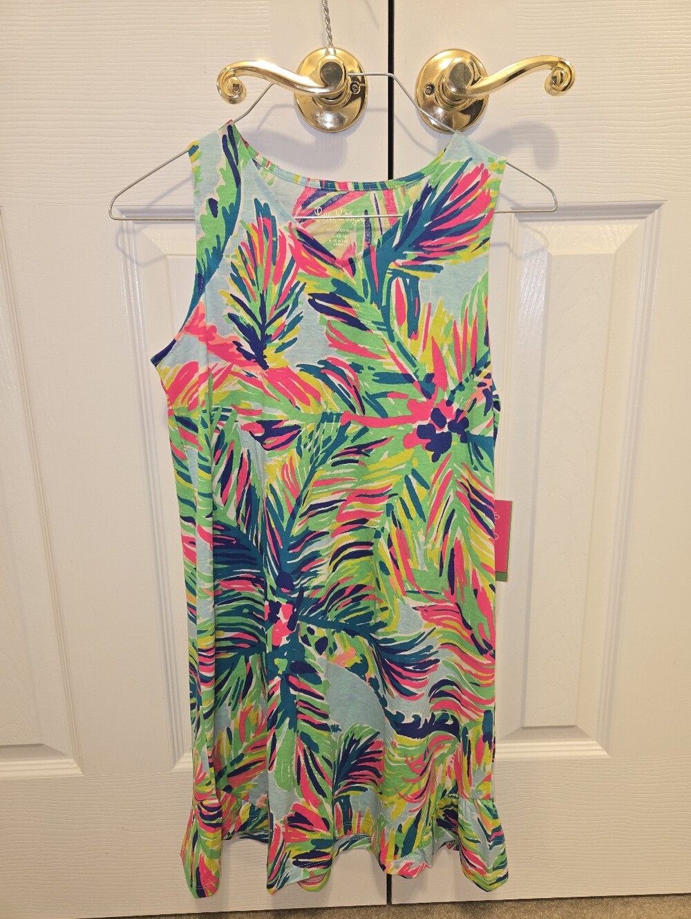 Girls' Tropical Print  Dress - XL